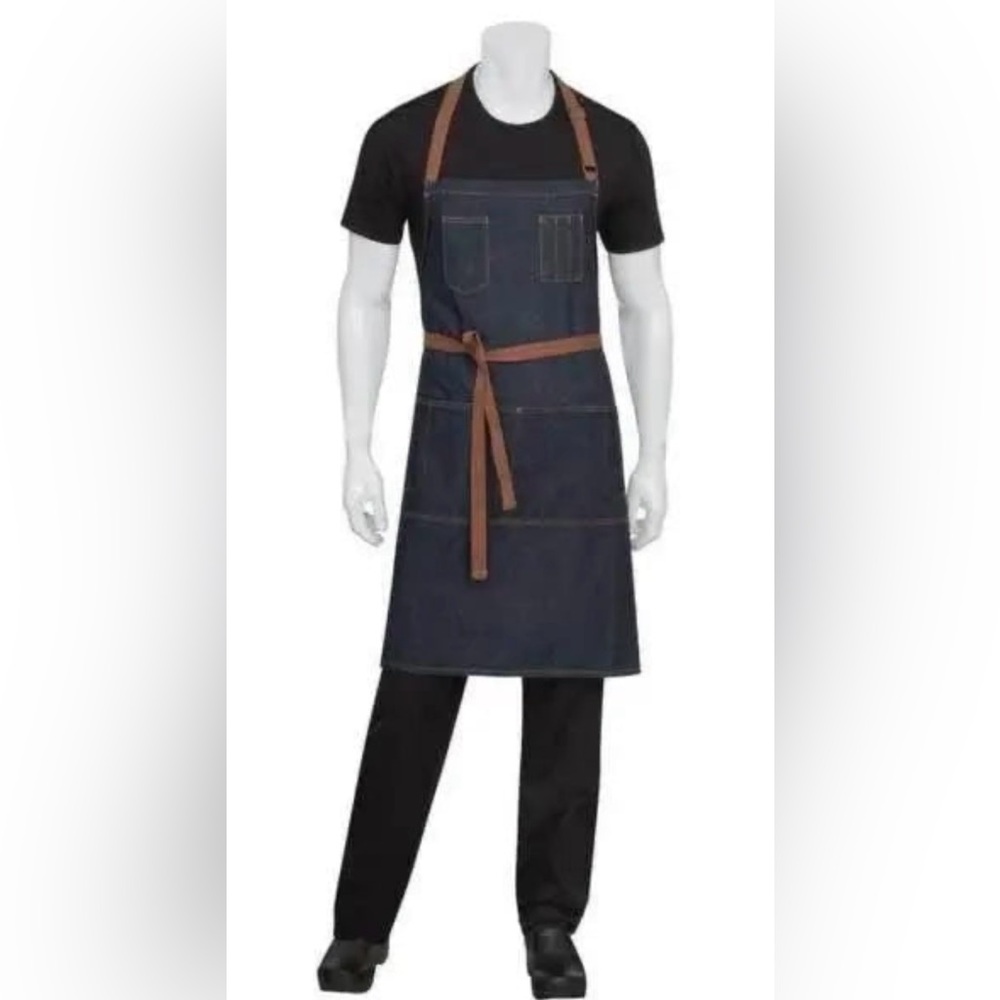 CHEF WORKS Urban Memphis Cotton Denim Bib Apron #0831258